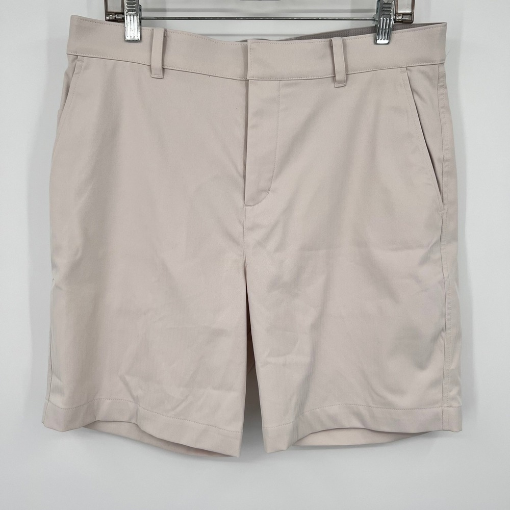 Nike Golf Mens Shorts 34 Tan Stone Herringbone Texture Flat Front Performance